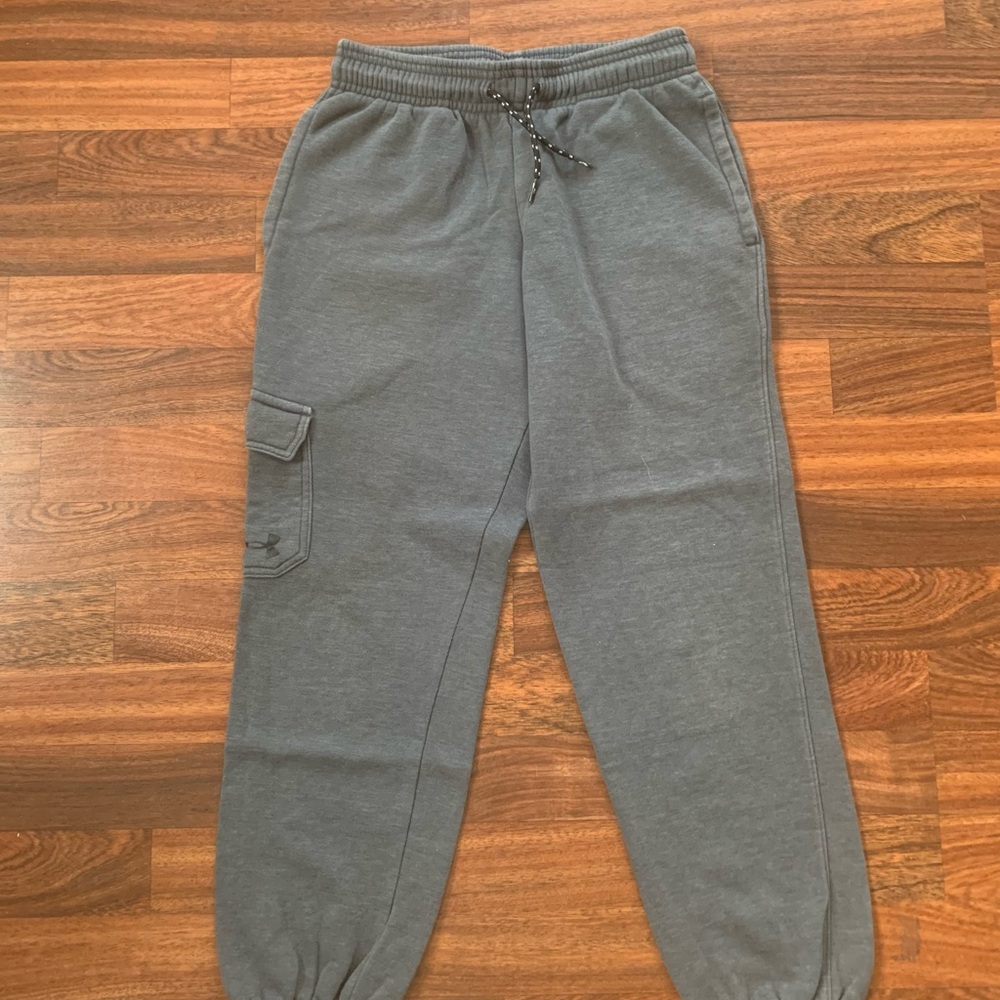 Under Armour Sweatpants Youth Boys M Gray Casual Athletic Joggers Streetwear EUC